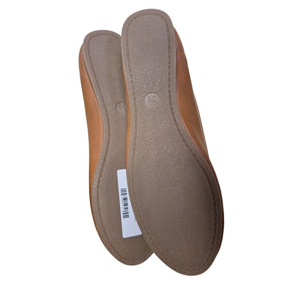 A New Day Women's Cognac Faux Leather Flats Size 6.5 - Picture 6 of 8